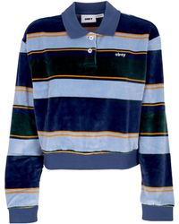 Obey - Georgia Damespolo Met Lange Mouwen, Polo L/S Donker Denim Multi - Lyst