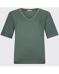 Liu Jo - T-Shirt Met Strass Vrouw Groen Militair - Lyst