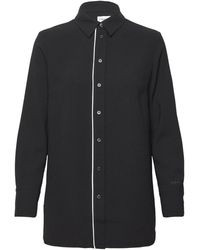 Calvin Klein - Crepe Tipping Blouse - Lyst