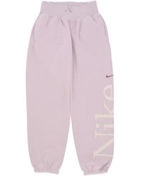 Nike - Fleece Trainingspak Damesbroek W Sportswear Phoenix Fleece Oversized Logobroek Platinaviolet/Smokey Mauve - Lyst