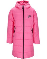 Nike - Therma Fit Repel Hooded Parka Long Down Jacket Pinksicle - Lyst