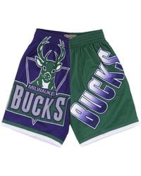 Mitchell &amp; Ness - Pantalones Cortos De Baloncesto Para Hombre Nba Big Face Fashion Shorts 5.0 Hardwood Classics Milbuc Purpura - Lyst