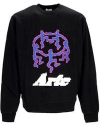 Arte' - Leichtes Herren-Sweatshirt Mit Rundhalsausschnitt Pixel Dancer Texture Emb Crewneck Schwarz - Lyst