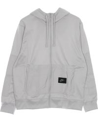 Nike - Hoodie Met Rits Sportkleding Spu Dri-Fit Fleece Hoodie Met Volledige Ritssluiting Bb Lt Iron Ore/Lt Iron Ore/Zwart - Lyst