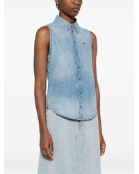 DIESEL - De-Eazy-Sl Shirt Blauwe Vrouw - Lyst