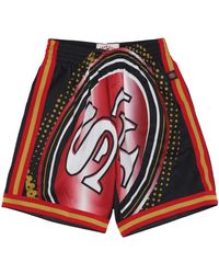 Mitchell &amp; Ness - Pantalones Cortos De Baloncesto Para Hombre Nfl Big Face 7.0 Fashion Short Saf49E Negro - Lyst