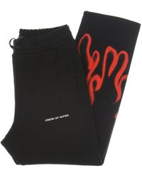 Vision Of Super - Pantalones De Chandal Ligeros Para Hombre Spray Flames Pants Negro/Rojo - Lyst