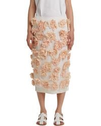 PDR - Skirt With 3D Flowers - Lyst