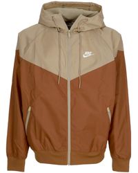Nike - Coupe-Vent Homme Sportswear Tisse Double Windrunner Veste A Capuche Lt British Tan/Kaki/Voile - Lyst