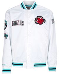 Mitchell &amp; Ness - Blouson Bomber Homme Nba Hometown Lw Satin Jacket Hardwood Classics Vangri Blanc - Lyst