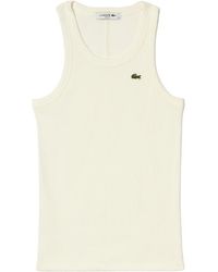 Lacoste - Top Wit - Lyst