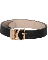 Guess - Verstelbaar Logo &Amp; Omkeerbaar Vrouwen Dark Taupe Verstelbaar En Omkeerbaar Monogram - Lyst