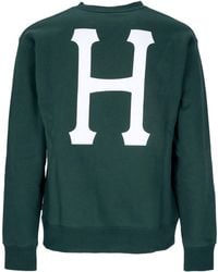 Huf - Sudadera Essentials Classic H Crew Hombre Verde Bosque - Lyst