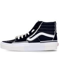 Vans - Sk8-Hi Reconstruct Zwart/Echt Witte Herenhoge Schoen - Lyst