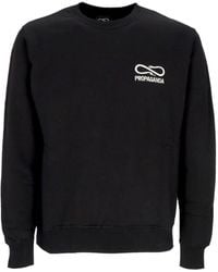Propaganda - Sudadera De Hombre Con Cuello Redondo Y Logo Bordado Cuello Redondo Negro - Lyst