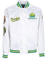 Mitchell &amp; Ness - Herren Bomberjacke Nba Hometown Lw Satinjacke Hardwood Classics Seasup Weib - Lyst
