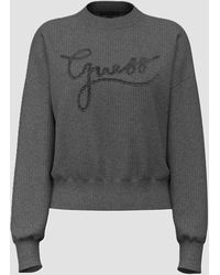Guess - Malla Con Logotipo De Mujer Gris Oscura - Lyst