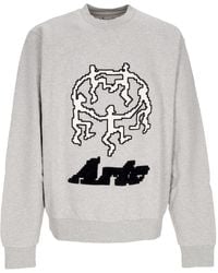 Arte' - Lichtgewicht Herensweatshirt Met Ronde Hals Pixel Dancer Texture Emb Crewneck Grijs - Lyst