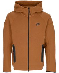Nike - Lichtgewicht Herenhoodie Met Rits Tech Fleece Windrunner-Hoodie Met Volledige Ritssluiting Lt British Tan/Zwart - Lyst