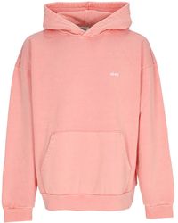 Obey - Lichtgewicht Sweatshirt Met Capuchon Voor Kleine Letters Pigment Hoodie Fleece Pigment Shell Roze - Lyst