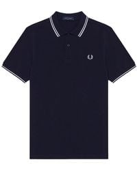 Fred Perry - Slim Fit Twin Tipped Polo White White - Lyst