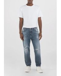Replay - Vaqueros Con Logo - Lyst