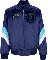DOLLY NOIRE - Billy Goat Satijnen Jas Bomberjack Marineblauw - Lyst