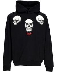 Phobia - Leichtes Herren-Kapuzenpullover Mit Dreifachem Totenkopf-Print, Schwarz/Rot - Lyst