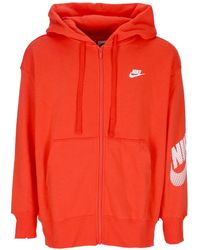 Nike - Dameshoodie Met Rits Sportswear Dnc Fleece Hoodie Met Volledige Ritssluiting Picante Rood - Lyst