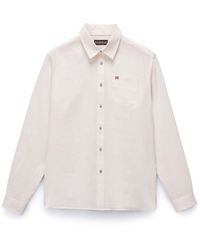 Napapijri - Hemden Mann G-Linen Ls Np0A4Hq2 N1A1 Weiber Fluster - Lyst