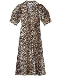 Ganni - Kleid mit Leoparden-Print - Lyst