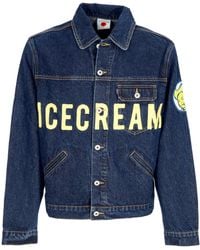 ICECREAM - Mannen Jeans Jacket Ijs Cowboy Denim Trucker Jacket - Lyst