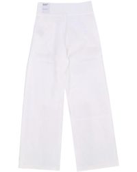 Nike - Fleece-Trainingshose Fur Damen W Sportswear Phoenix Fleece Hose Mit Weitem Bein Segel/Schwarz - Lyst