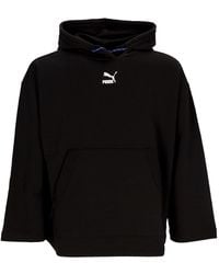 PUMA - Sweat A Capuche Leger Pour Femme Dare To Sweat A Capuche Surdimensionne Noir - Lyst