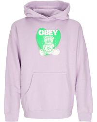 Obey - Love Hurts 2 Basic Fleece Lavendel Dameshoodie Met Capuchon - Lyst