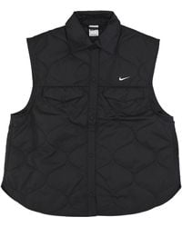 Nike - Veste W Sportswear Essentials Pour Femmes, Noir/Blanc - Lyst