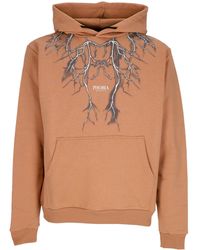 Phobia - Leichtes Herren-Kapuzenpullover Mit Lightning-Print, Terrakotta/Grau - Lyst