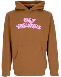 Obey - Worldwide Butterfly 2 Basic Hooded Fleece Damen-Hoodie - Lyst