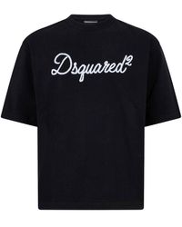 DSquared² - T-Shirt Zwart Logo - Lyst