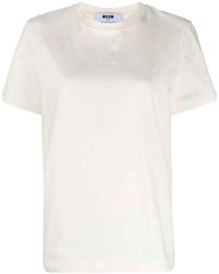 MSGM - T-Shirt Und Beigefarbenes Polohemd - Lyst