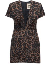 Aniye By - Kurzes Kleid Jodie Maculato Frau V Ausschnitt - Lyst
