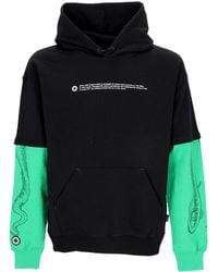 Octopus - Lichtgewicht Herensweatshirt Met Capuchon, Logo En Overhoodie, Groen/Zwart - Lyst