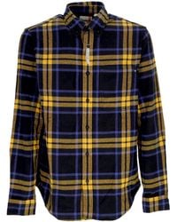Timberland - Shirt Met Lange Mouwen/S Zwaar Flanellen Geruit Overhemd Zwart - Lyst