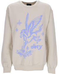 Obey - Pegasus Old School Crew Damen-Sweatshirt Mit Rundhalsausschnitt - Lyst