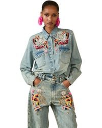 Souvenir Clubbing - Camiseta Denim Mujer Con Impresion - Lyst
