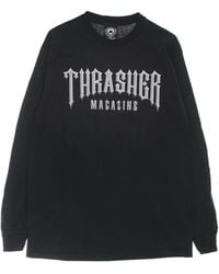 Thrasher - Herren Langarm-T-Shirt Low Low Logo L/Tee Schwarz - Lyst