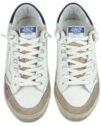 4b12 - Herren Leder Sneaker Blau - Lyst