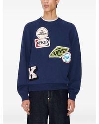 KENZO - Sudadera Aplicaciones Hombre Azul - Lyst