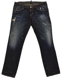 DSquared² - 2 Slim Cropped Jean Blau Damen Baumwolle Reibverschluss Mod.S75La0314S30295089 - Lyst