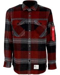 Alpha Industries - Herren-Flanellhemd Mit Langen Armeln, Schwarz/Grau - Lyst